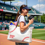 Canvas Tote Bag for Women, Embroidery Baseball Mom Bag, Baseball Mom Accessories, Sports Team Must Have, Baseball Gifts, Baseball-Specific Daily Use for Games, Travel, Gym(X-large white) …