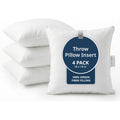 Lane Linen 4 Pack 18X18 White Throw Pillow Inserts For Decorative Pillow Covers, Couch Pillows For Living Room, Fluffy Pillows For Bed