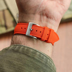 Watchgecko Breakwater Rubber Watch Strap | Fkm Rubber Replacement Watch Band, Moulded Fabric-Style Texture, Waterproof, Uv-Resistant, For Dive And Sports Timepieces