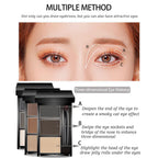 Eyebrow Powder Makeup Kit-3 Colors Eye Brow Powder Palette Long-Lasting Waterproof, Dark/Light Brown Brow Filler, Fill & Sculpt Full Eyebrows For Women, With Mirror, Brow Brush & Razor-Set 02