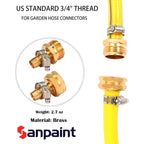 Brass Garden Hose Connector Repair Mender Kit, Fits 1/2" Water Hose Fitting | 1 Set, 1/2" Barb X 3/4" Ght, With Stainless Clamp