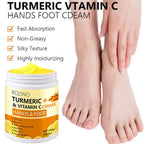 Turmeric & Vitamin C Hand and Foot Cream – Moisturizing Treatment for Dry, Rough Skin – Fast Absorbing, Non-Greasy Formula – Hydrates & Soothes Cracked Heels & Hands (8.8OZ)
