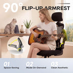 Ergonomic Office Chair For Long Hours, Adjustable Padded Lumbar Support For Lower Back Relief, 330 Lb Capacity, Comfortable Computer Desk Chair For Home Office, Work & Study