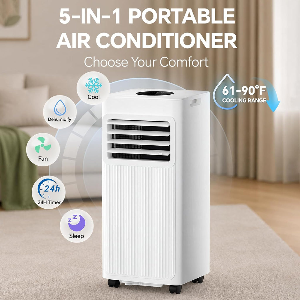 Portable Air Conditioners, 16000 Btu 5-In-1 Air Conditioner Portable With Smart Wifi & Remote, Cools Up To 850 Sq.Ft, Portable Ac Unit With Cool, Fan, Dehumidifier, Sleep, 24H Timer, Installation Kit
