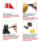 Starfrit Rotato Express Electric Peeler - 2 Spare Blades - Safe & Easy To Use - Effortlessly Peels Vegetables And Fruit