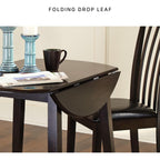 Signature Design By Ashley Hammis Round Dining Room Drop Leaf Table, Seats Up To 4, Hinged Drop Leaves, Wood, 36.38" W X 36.38" D X 29.88" H, Dark Brown