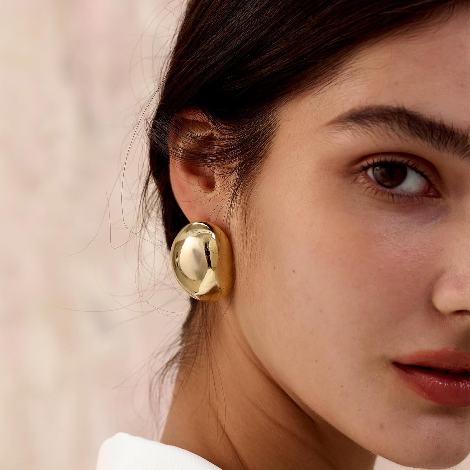 Risamil 2/3 Pairs Chunky Gold Earrings for Women Trendy, 14K Gold Plated Statement Earrings for Women Big Large Higgie Hoop Earrings Hypoallergenic Stud Earring Sets Gold Jewelry Set for Women Fashion Accessories
