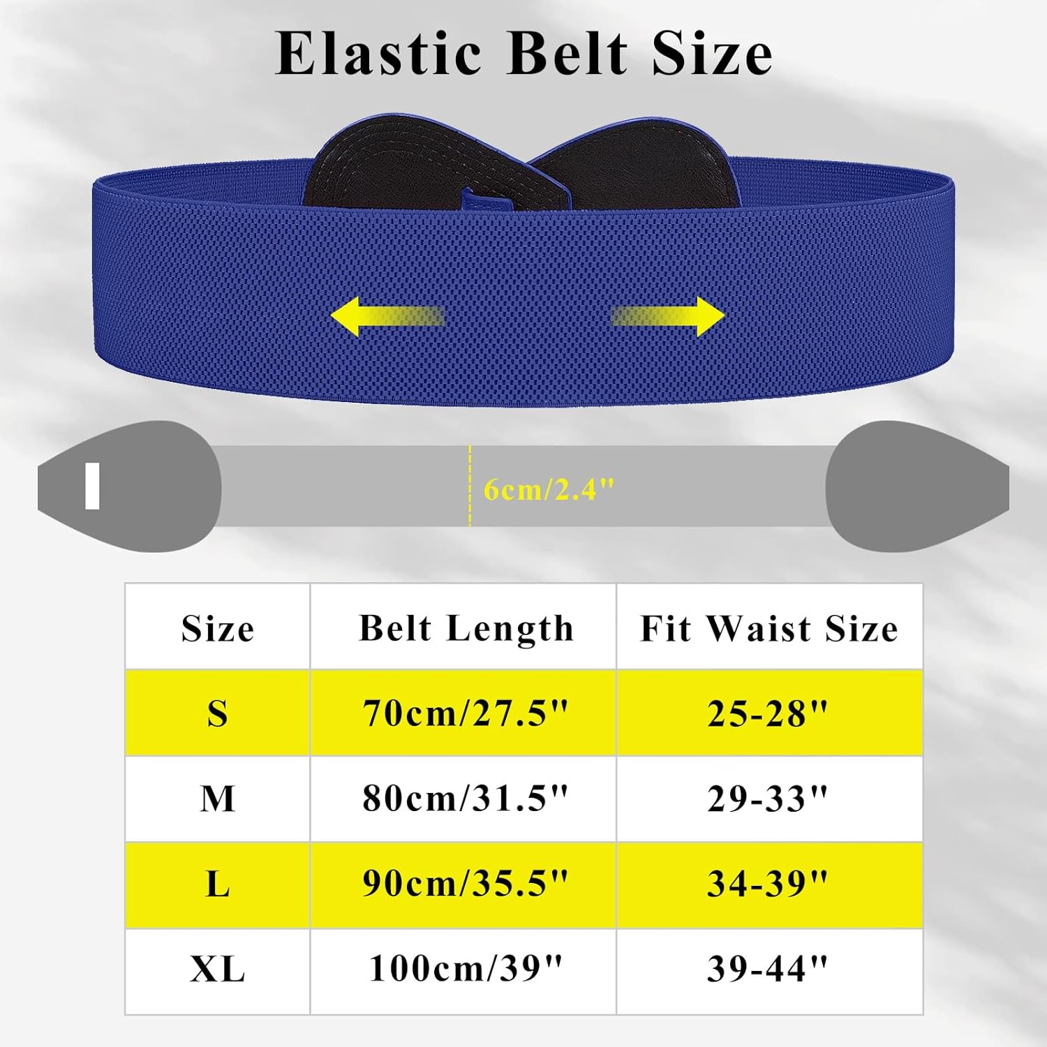 WHIPPY Women Wide Elastic Belt Ladies Stretch Dress Belt Fashion Waistband with 8-shaped Interlock Leather Buckle