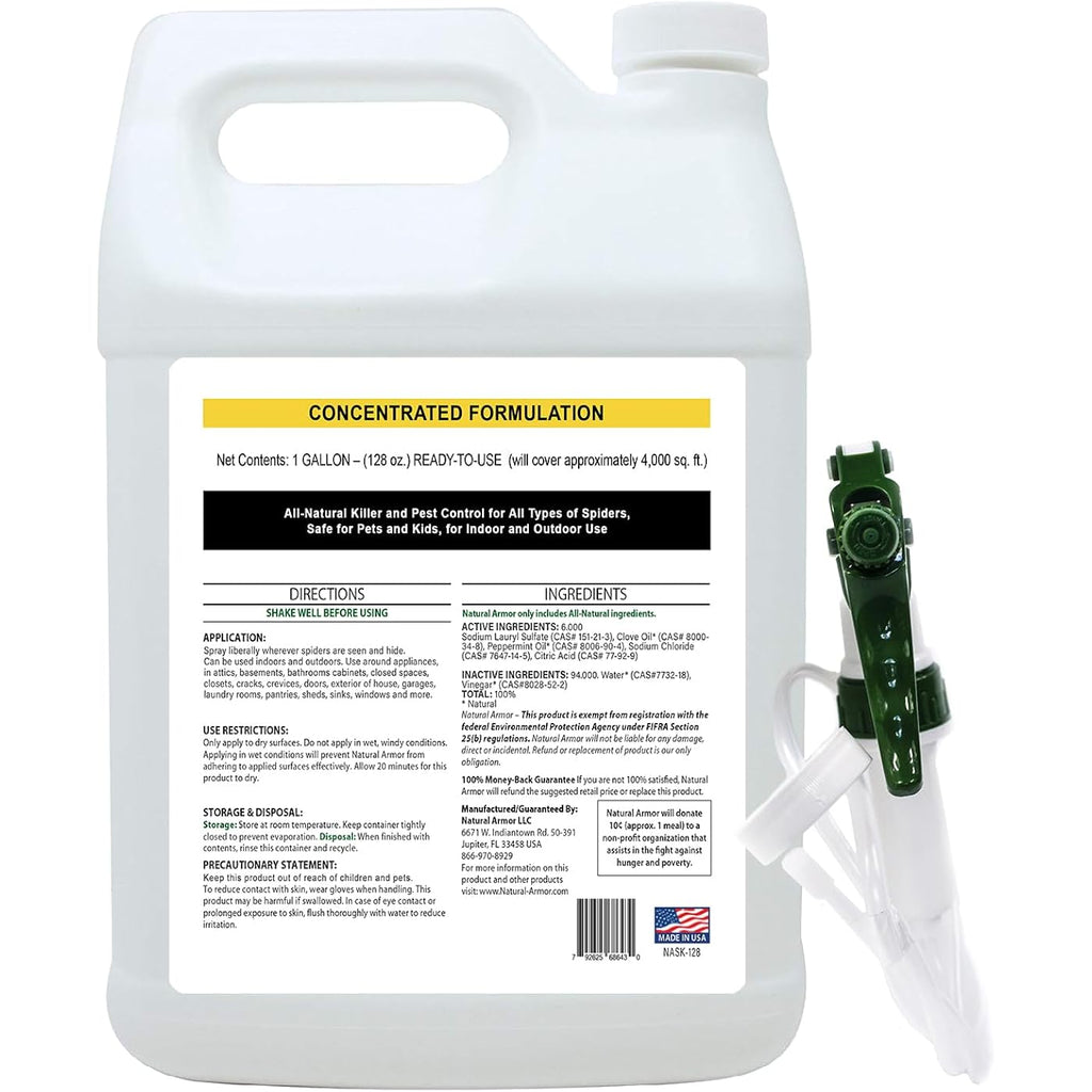 Spider Killer & Repellent Spray - Powerful Peppermint Formulation Kills & Repels All Types Of Spiders And Works Better Than Ultrasonic Gimmicks - 128 Fl Oz Gallon Ready To Use