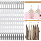 12 Pack Space Saving Hangers For Clothes, Collapsible Metal Hangers Organizer, Clothes Space Savers, Closet Organizers And Storage, Dorm Room Essentials