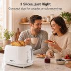 Keenstone Toaster 2 Slice, Retro Wide Slot Stainless Steel Toaster With 6 Browning Levels, Reheat & Defrost, For Bagel, Toast, Bread, Kitchen Essentials, Removable Crumb Tray, White