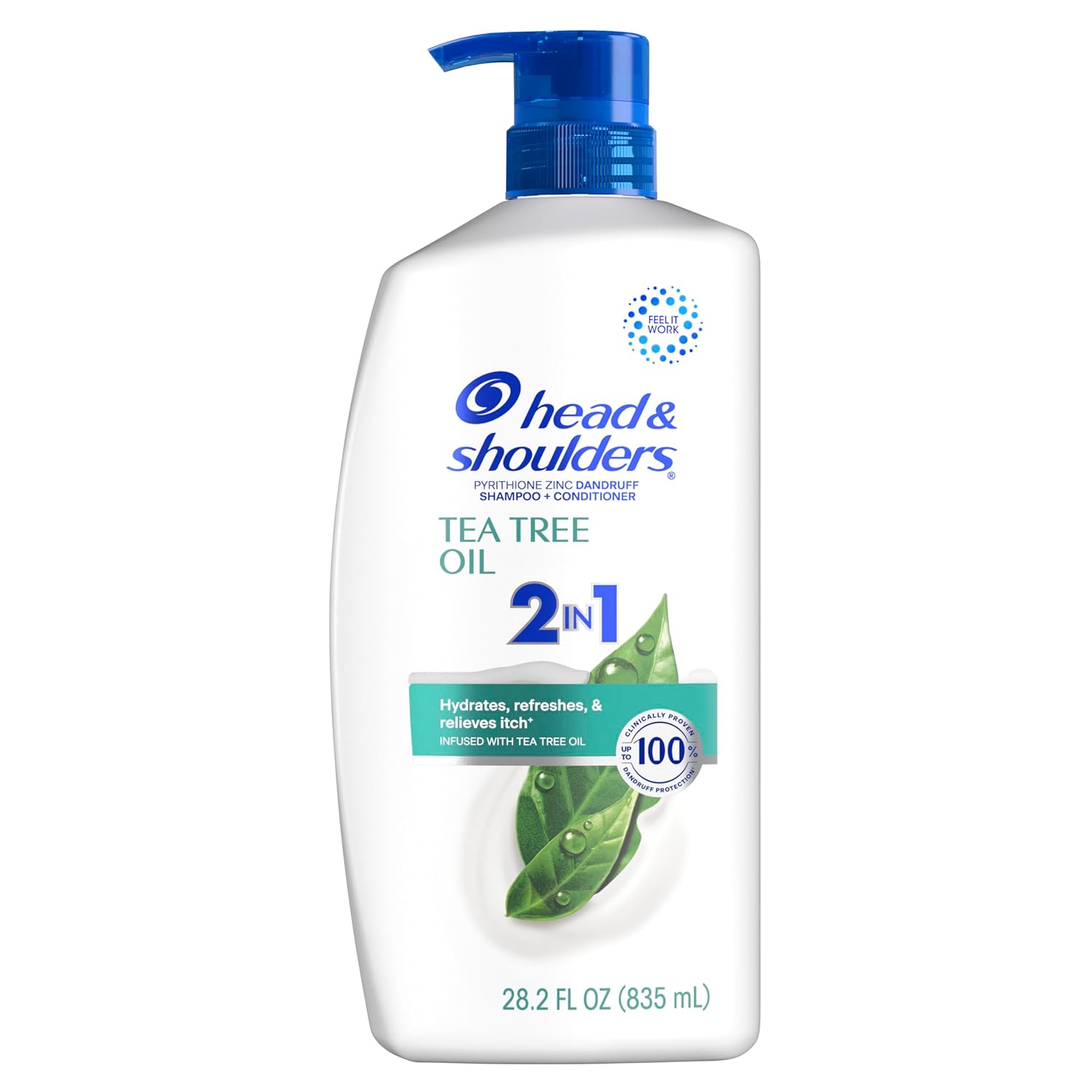 Head and Shoulders 2 in 1 Dandruff Shampoo and Conditioner, Anti-Dandruff Treatment, Tea Tree Oil for Daily Use, Paraben Free, 28.2 oz