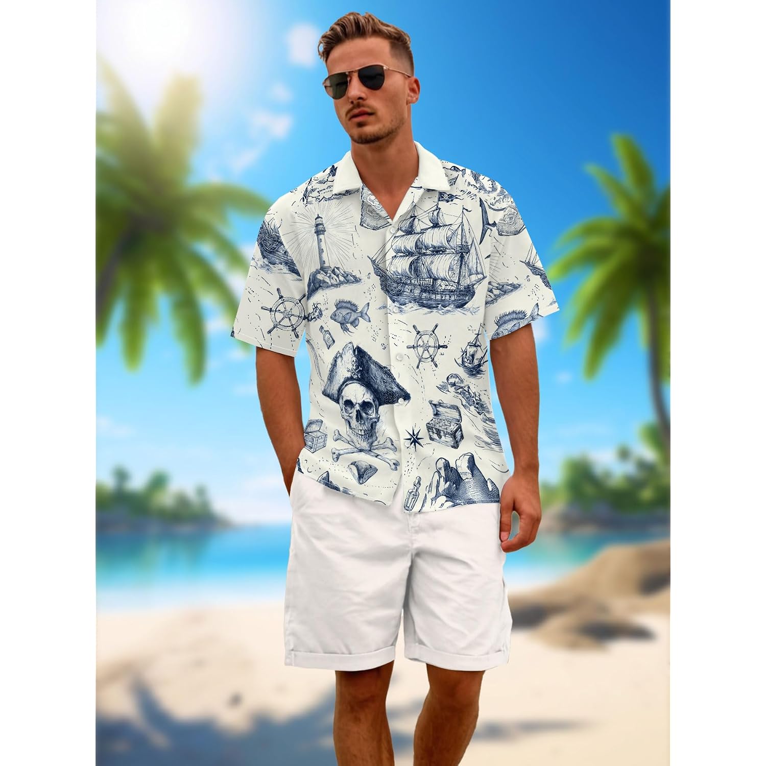 Dfz Funny Hawaiian Shirts For Men Summer Beach Short Sleeve Button Down Shirt Theme Party Shirt