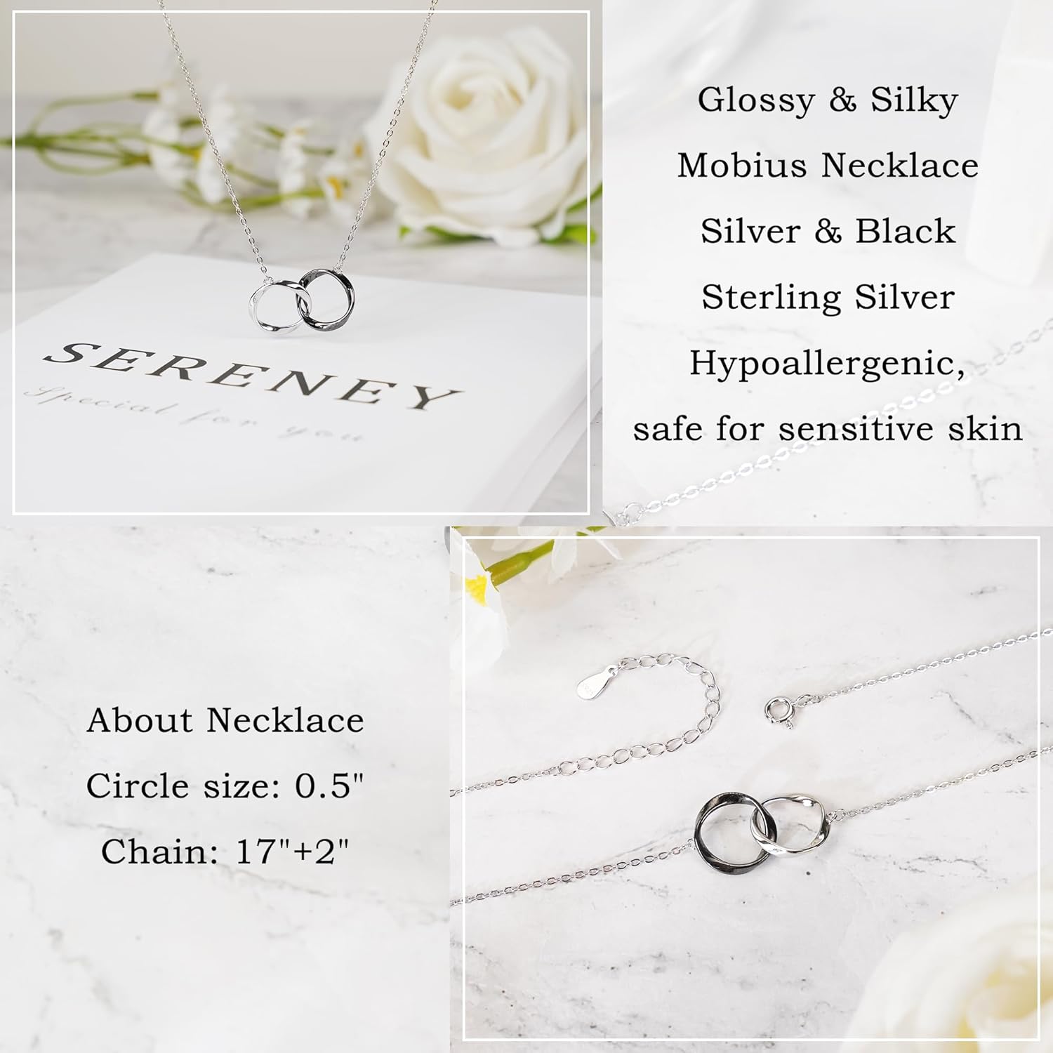Sereney Sterling Silver Mother Day Gift for Mom, Mom Gift from Son, Mother Daughter Necklace as Giift for Daughter Mommy, Mothe r Son Necklace as Mommy Birthday, Mama Present from Daughteer