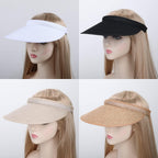 MULIMU 4-Pack Women Wide Brim Sun Visor UV Protection UPF50+ Hat Golf Visor with Clip