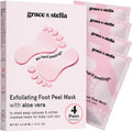 grace & stella Award-Winning Foot Peel Mask - Foot Peeling Mask with Aloe Vera - Moisturizing Foot Mask for Dry Cracked Feet - Foot Exfoliator for Baby Soft Feet (4 Pairs, Unscented)