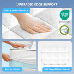 Twin Xl Dual Layer 4 Inch Memory Foam Mattress Topper For Pressure Relief, 2" Breathable Pillow Top Plus 2" Cooling Gel Memory Foam Mattress Pad, 21" Elastic Pocket, Medium Support, White