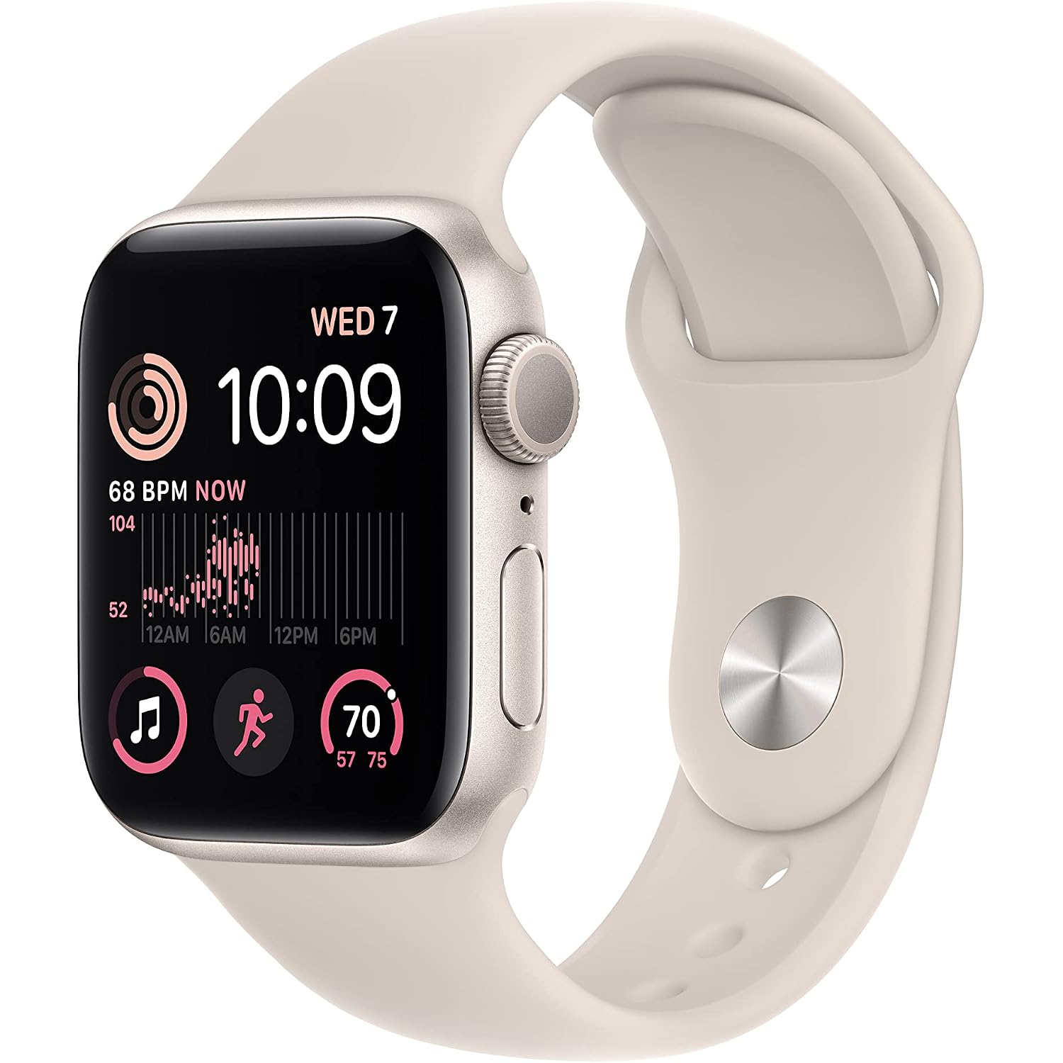 Apple Watch Se 2Nd Gen (Gps, 40Mm) - Starlight Case With Starlight Sport Band S/M (Renewed)