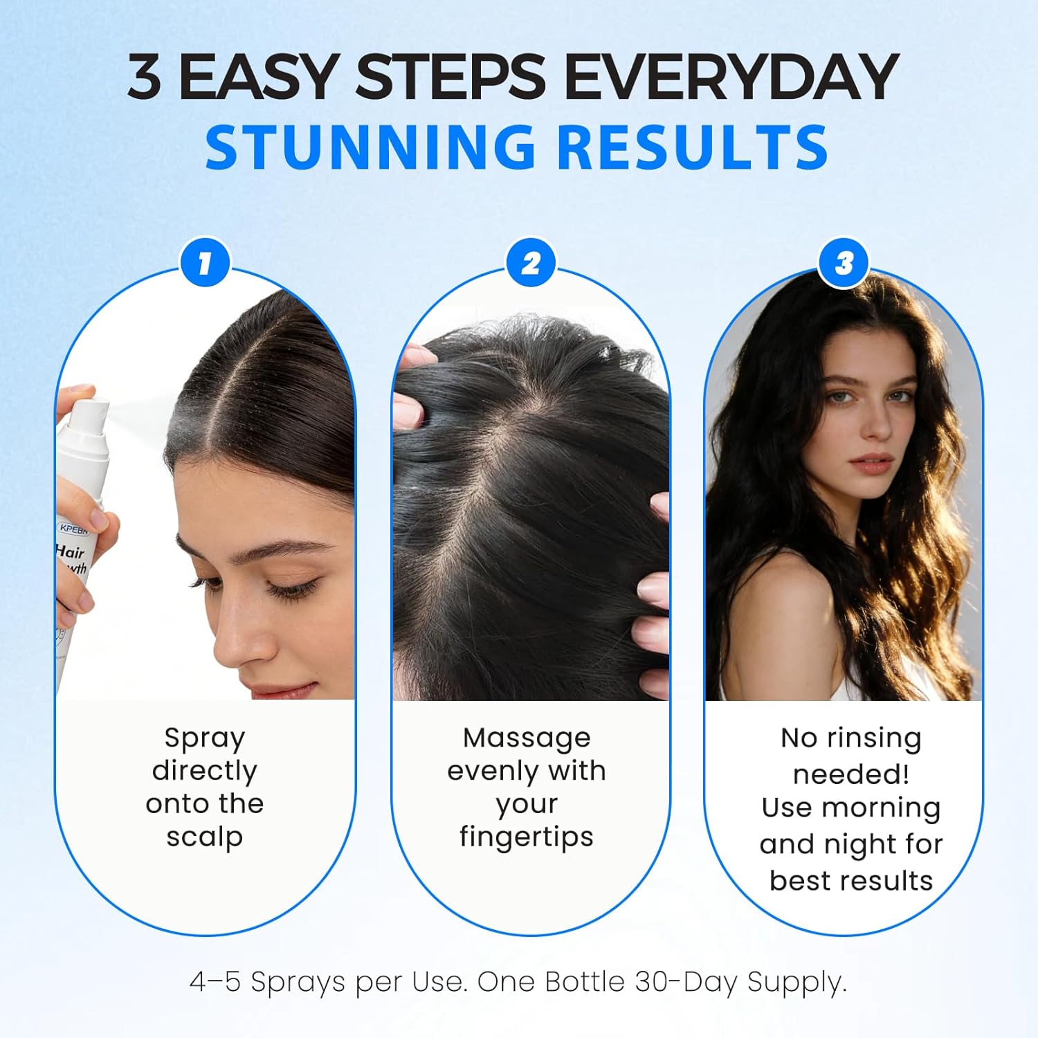 Hair Growth Spray for Thicker Longer Hair -Batana Oil & Thuja Extract Scalp Serum for Thinning &Loss Support - Volumizing Treatment for women & Men,Non-Greasy, 2 fl oz