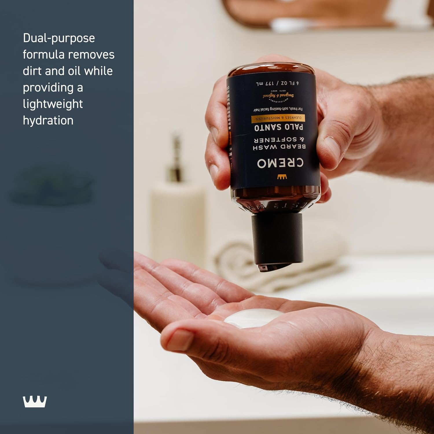 Cremo Palo Santo (Reserve Collection) Beard Wash & Softener, Moisturizes, Styles and Reduces Beard Itch for All Lengths of Facial Hair, 6 Fluid Oz
