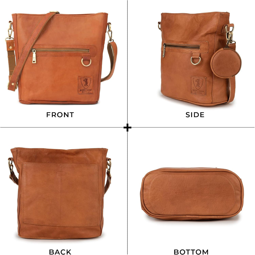 Berliner Bags Vintage Genuine Leather Shoulder Bag Siena, Handbag, Crossbody Bag For Women