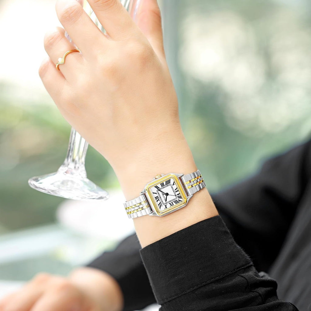 Szaikyri Classic Square Watches For Women With Roman Numerals Ladies Casual Dress Watch