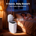 Bathroom Trash Can With Lid, Automatic Motion Sensor Trash Can, 3.5 Gallon Garbage Can, Type-C Rechargeable, Bag-Holding Design, One-Pull Auto Packing, Quiet-Close Hinge For Bedroom, Office