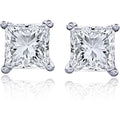 The Diamond Channel CERTIFIED 1 to 6 Carat LAB GROWN Princess-Cut Diamond Stud Earrings Round Cut 4 Prong Screw Back (F-G Color, VS1-VS2 Eye Clean Clarity)
