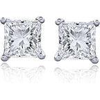 The Diamond Channel CERTIFIED 1 to 6 Carat LAB GROWN Princess-Cut Diamond Stud Earrings Round Cut 4 Prong Screw Back (F-G Color, VS1-VS2 Eye Clean Clarity)
