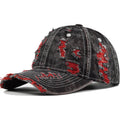 Distressed Washed Denim Baseball Cap Vintage Ripped Strapback Sun Hat For Men Women
