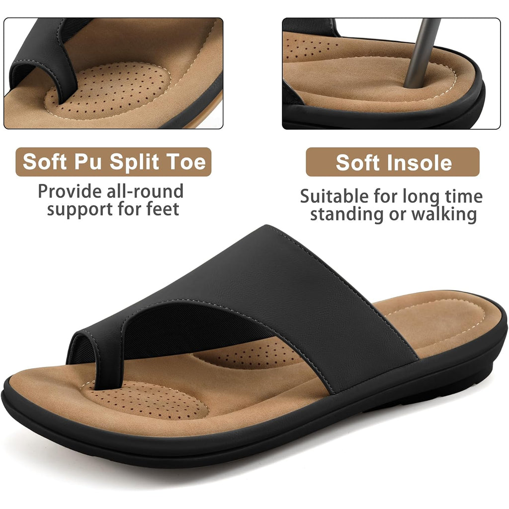 Reimferce Summer Flat Sandals For Women: Comfortable Walking Dressy Slides For 2026 - Ladies Orthopedic Casual Shoes Indoor Outdoor
