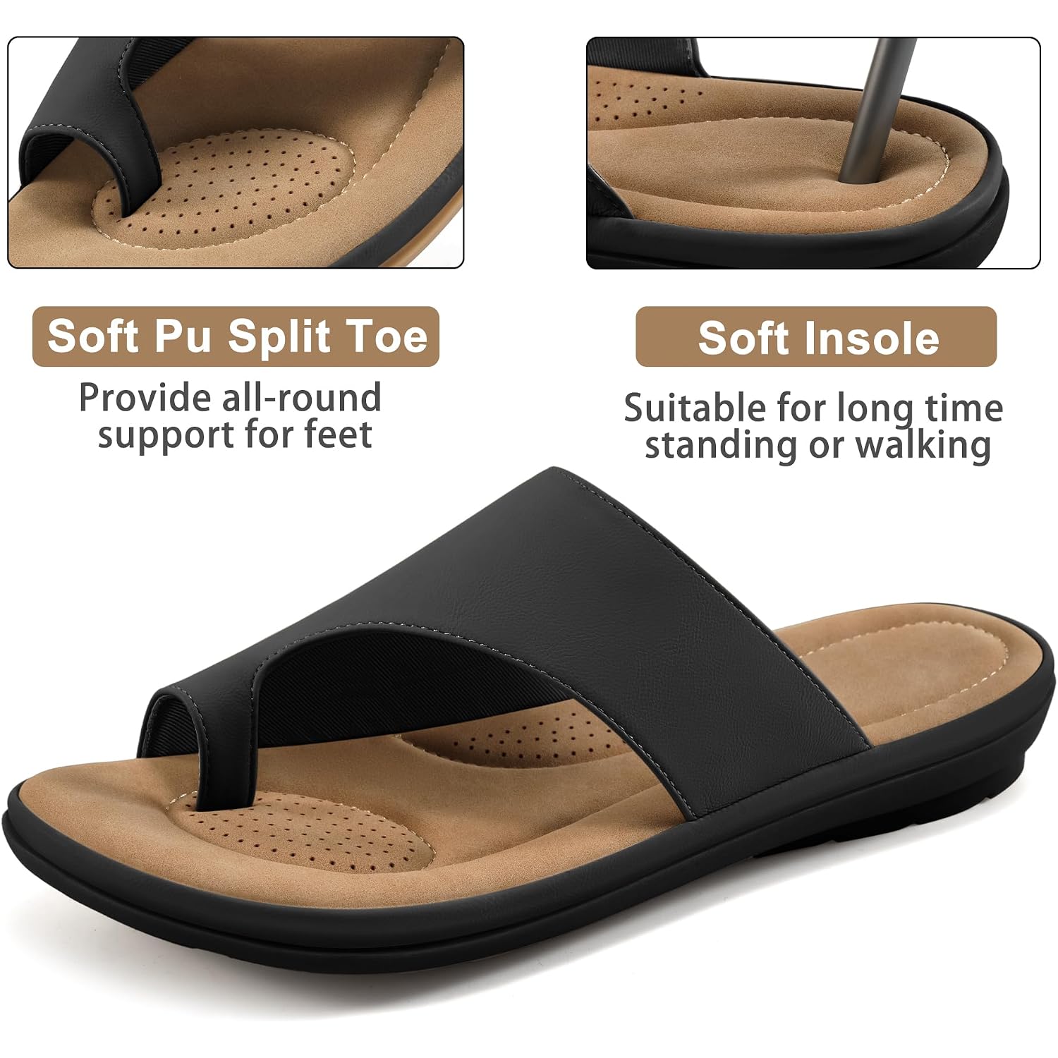 Reimferce Summer Flat Sandals For Women: Comfortable Walking Dressy Slides For 2026 - Ladies Orthopedic Casual Shoes Indoor Outdoor