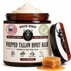 Organic Beef Tallow For Skin - 4 Oz (Unscented) — Us-Made Grass Fed Beef Tallow For Face + Body — Whipped Tallow And Honey Balm Moisturizer For Dry And Sensitive Skin, Eczema, Rosacea (No Additives)