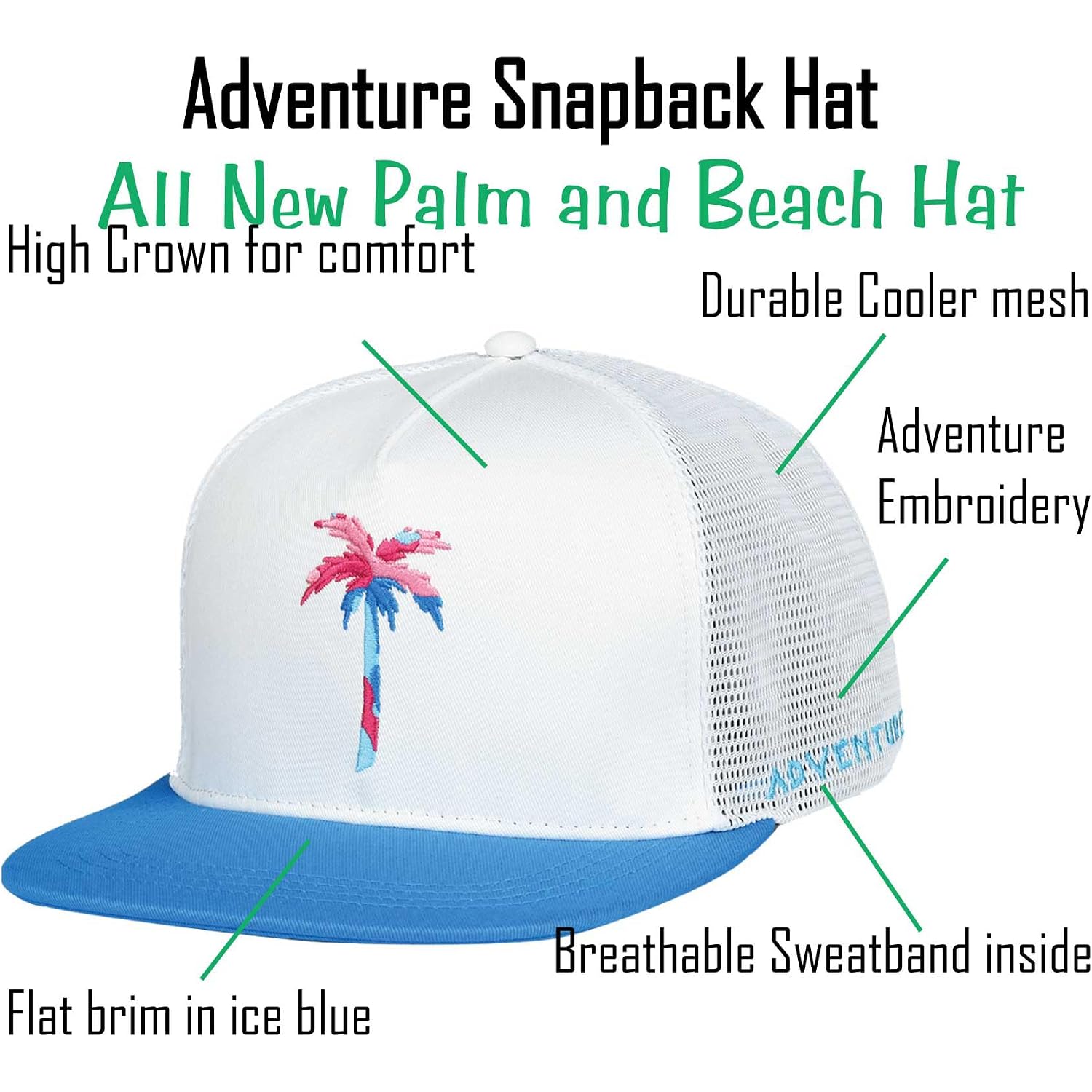 Adventure Snapback Hat - Surf Hat - Beach Hat - Hiking Trucker Hat - Flying High Hat