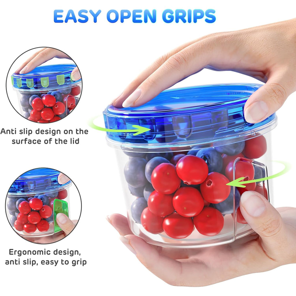 Freezer Storage Containers, [6 Pack-16 Oz] Airtight Plastic Food Storage Containers with Twist Top Lids, Soup, Meal Prep Containers | BPA Free | Stackable | Leakproof | Microwave/Dishwasher Safe