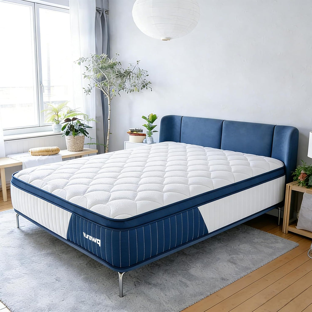 12 Inch Hybrid Queen Mattress In A Box – Fiberglass-Free Soft Plush Bed With Gel Memory Foam & Pocket Springs, Back Pain Relief, Certipur-Us Certified