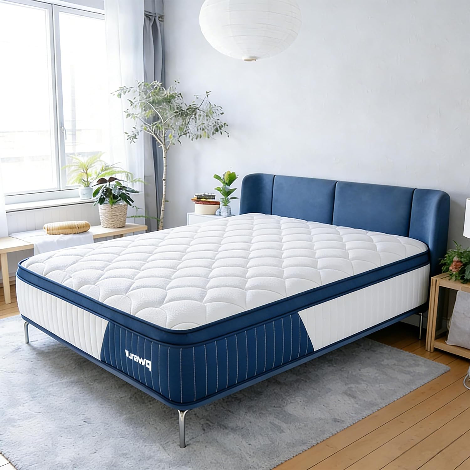 12 Inch Hybrid Queen Mattress In A Box – Fiberglass-Free Soft Plush Bed With Gel Memory Foam & Pocket Springs, Back Pain Relief, Certipur-Us Certified