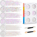 Body Glitter Clear White Body Glitter Face Glitter Hair Glitter Gel Singer Concerts Music Festival Rave Accessori Face Paint 6 Shapes Chunky Glitter Gel For Women Girls