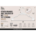 White Plastic Hangers 55 Pack - 10 Lb Heavy Duty Plastic Clothes Hangers For Closet - 0.20" Thin, Slim & Space Saving White Coat Hangers For Shirts, Dresses, Jackets, Pants
