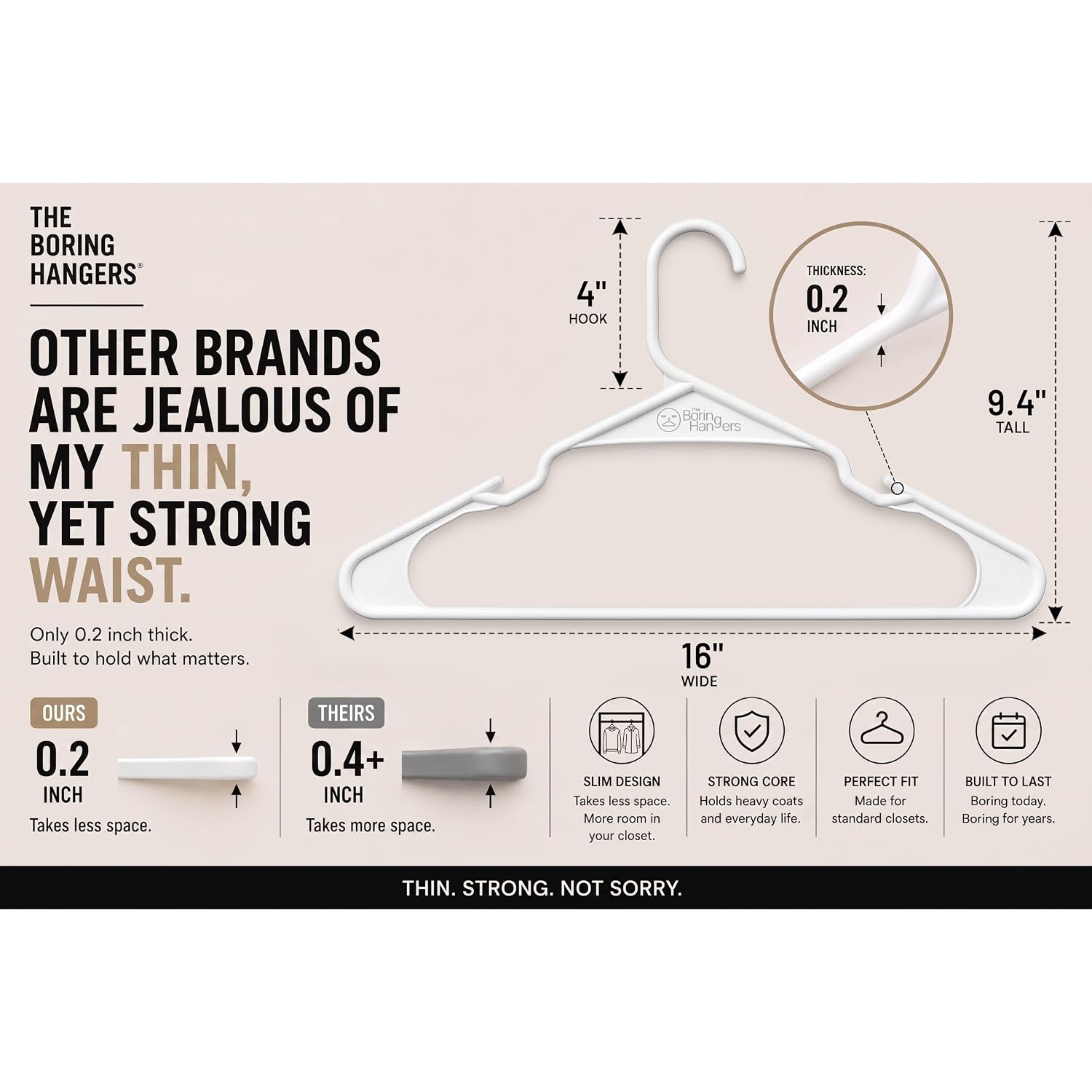 White Plastic Hangers 55 Pack - 10 Lb Heavy Duty Plastic Clothes Hangers For Closet - 0.20" Thin, Slim & Space Saving White Coat Hangers For Shirts, Dresses, Jackets, Pants