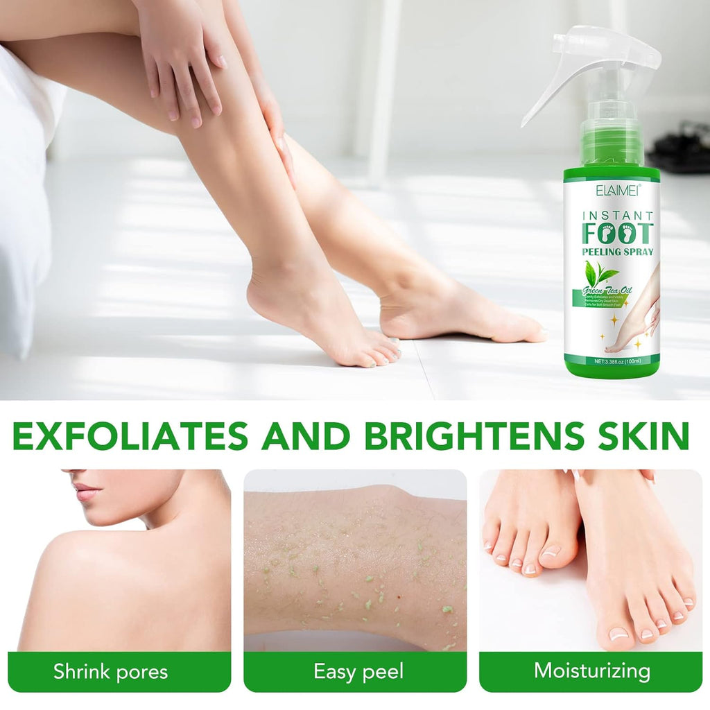 Green Tea Hydrating Foot Peel Spray - Removes Dead Skin in Seconds