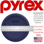 Pyrex 7201-Pc (4-Cup) Blue Food Storage Lid (4-Pack) - Made In Usa | Bpa-Free Plastic | Round Shape | Replacement Cover | Designed For 7201 Glass Bowl | Dishwasher Safe