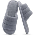 Terry Cloth Open Toe Slippers For Women Memory Foam Slip On House Slippers