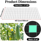 Sukh Trellis Netting For Climbing Plants - 5 X 15 Ft Garden Net, 2 Pack | Polyester Plant Netting Support For Cucumbers & Tomato, Soft & Duarable, White Garden Nets For Vines, Vegetables & Fruits