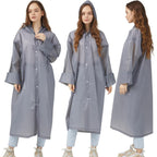 Rain Ponchos Raincoats For Adults Women, Reusable Rain Jacket Coats With Hood For Family Disney Park Travel 2 Pack