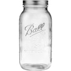 Ball - 64oz Wide Mouth Jars with Lids & Bands 6 Pack Jars | Half Gallon Large Glass Mason Jar for Food Storage with airtight Lid, 0.5 Gallon Glass Jar with Lid and Bands, Set of 6
