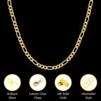 SHOP WGS 14K Solid Yellow Gold Figaro Chain for Men Women Diamond Cut 2mm (1.6gm to 1.88gm), 3.5mm (3.5gm to 4.5gm) & 6.5mm (10.5gm to 14gm) with Lobster Claw Clasp Jewelry