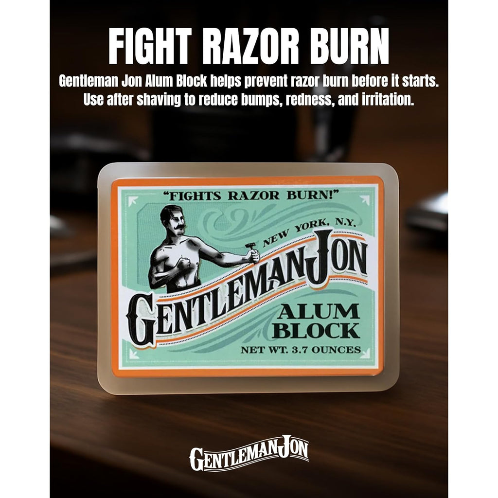Gentleman Jon 3.7 Ounce Alum Block in Plastic Case - Upgrade Your Shave - Soothing Aftershave Solution for Shaving Razor Burn Relief - Travel Friendly Durable Plastic Case Included, Aftershave for Men