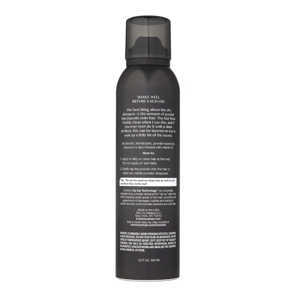 Kristin Ess Volumizing Vitamin C Dry Shampoo Spray For Oily Hair + Frizz - Oil Absorbing Style Extender With Minimal Residue - Powder Spray - Sulfate Free + Vegan + Color Safe - Fresh Pear Fragrance