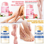 2pcs 60% Urea Hydrating and Anti-Cracking Foot Cream, 2025 Upgraded Moisturising and Relieves Cracking and Dryness Foot Cream for Dry Cracked Feet And Hands（aloe + peach）